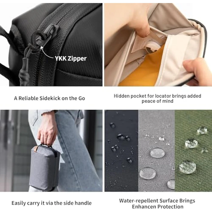 PGYTECH Mini Travel Tech Organizer, Waterproof Tech Bag, Electronics Accessories Organizer Carrying Case, Cable Organizer Bag for Cables, Cord, Phone Batteries, Charger,Photography SD Card, Black by PGYTECH - Image 6