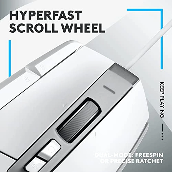 Logitech G502 X Wired Gaming Mouse - LIGHTFORCE Hybrid Optical-Mechanical Primary switches, Hero 25K Gaming Sensor, Compatible with PC - macOS/Windows - White by Logitech G - Image 3