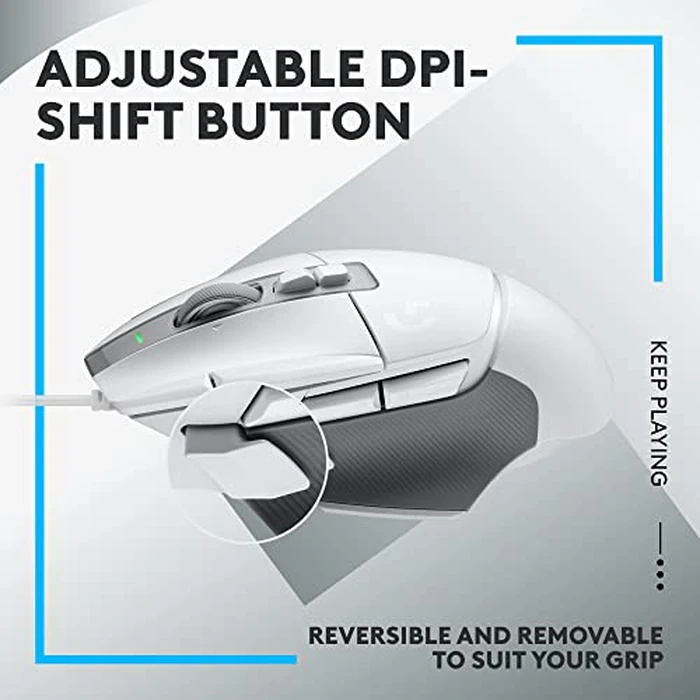Logitech G502 X Wired Gaming Mouse - LIGHTFORCE Hybrid Optical-Mechanical Primary switches, Hero 25K Gaming Sensor, Compatible with PC - macOS/Windows - White by Logitech G - Image 7