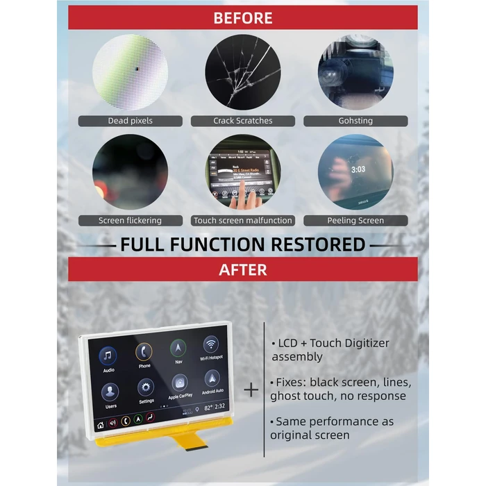 DZFST.FI 8" Touch Screen Glass Digitizer 55 Pin Mylink Radio Navigation Compatible with 2015-2020 Chevy Tahoe Silverado Colorado Suburban & GMC Sierra Yukon Canyon Replace# DJ080PA-01A/G/K/L by DZFST.FI - Image 4