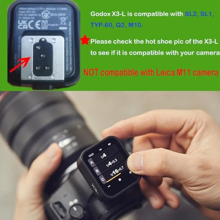 Godox X3 X3L X3-L Touchscreen TTL Wireless Flash Trigger for Leica Cameras, 2.4GHz Wireless, High-Speed Sync, OLED Screen Adjustable Brightness TTL Flash Transmitter for Leica SL2, SL1, TYP-60, Q2,M10 by GODOX - Image 2
