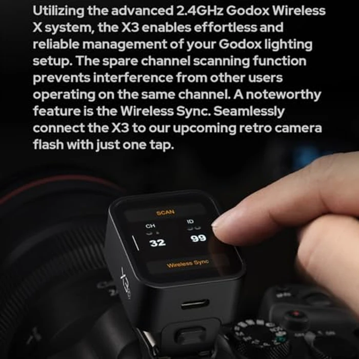 Godox X3 X3L X3-L Touchscreen TTL Wireless Flash Trigger for Leica Cameras, 2.4GHz Wireless, High-Speed Sync, OLED Screen Adjustable Brightness TTL Flash Transmitter for Leica SL2, SL1, TYP-60, Q2,M10 by GODOX - Image 4