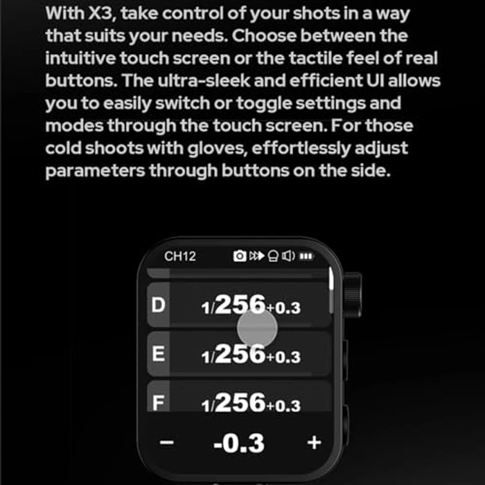Godox X3 X3L X3-L Touchscreen TTL Wireless Flash Trigger for Leica Cameras, 2.4GHz Wireless, High-Speed Sync, OLED Screen Adjustable Brightness TTL Flash Transmitter for Leica SL2, SL1, TYP-60, Q2,M10 by GODOX - Image 9