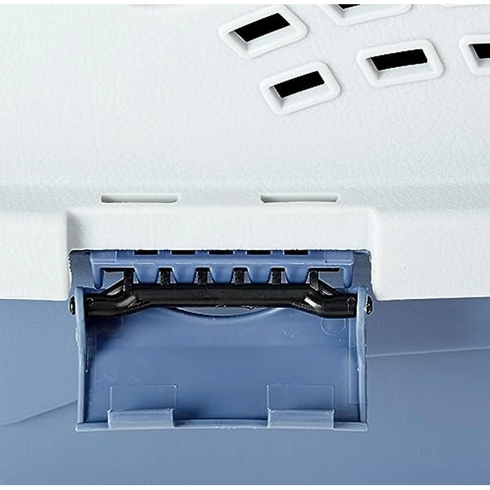 Amazon Basics Sturdy Portable 2-Door Top-Load Hard-Sided Pet Travel Carrier with Secure Ventilation, Handle, Front & Top Entry for Dogs, Cats, 22.8"L x 15"W x 13"H, Gray & Blue by Amazon Basics - Image 6