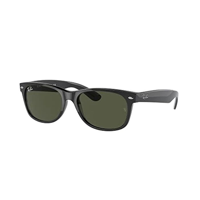 Ray-Ban RB2132 Sunglasses Bundle: RB 2132 NEW WAYFARER 901 New Wayfarer Black G-15 Green and Universal Anti-slip Silicone Leash by Ray-Ban - Used - Like New condition