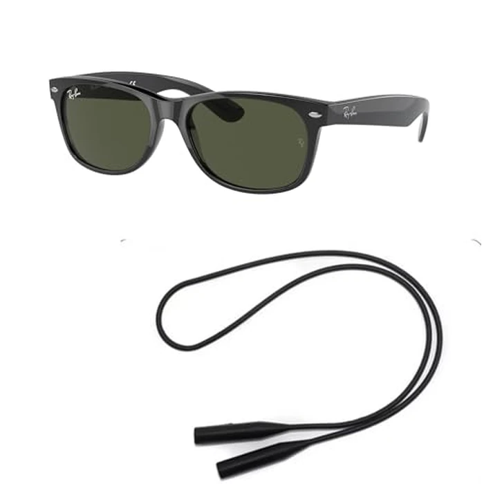 Ray-Ban RB2132 Sunglasses Bundle: RB 2132 NEW WAYFARER 901 New Wayfarer Black G-15 Green and Universal Anti-slip Silicone Leash by Ray-Ban - Image 2