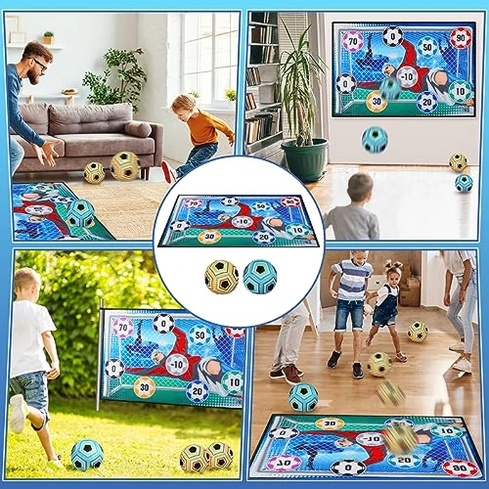 VATOS Toy Soccer Ball Game Set for Boys and Girls, Indoor Outdoor Backyard Toss Soccer Goal Game with 2 Balls, 1 Flannel Target, Soccer Toys for 3-5 6-8 8-12 Years Old Kids Birthday by VATOS - Image 5