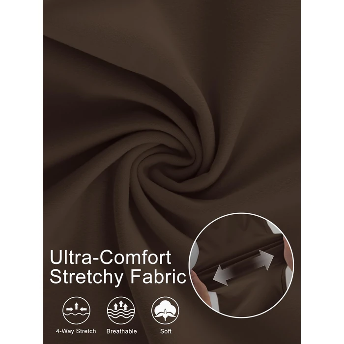 Gracyoga Womens Stretchy Work Pants Wide Leg Casual Pull On Dress Pants High Waisted Business Trousers Slacks with Pockets Coffee L by Gracyoga - Image 3