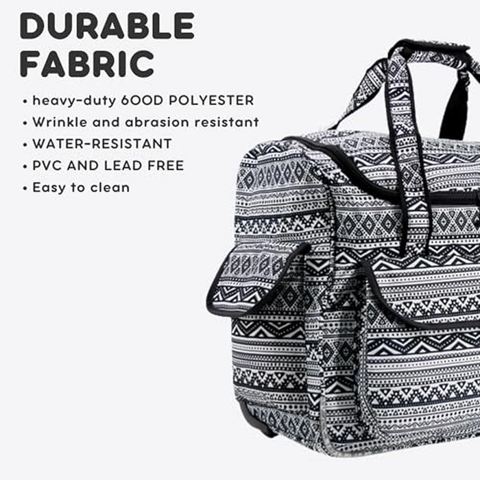J World Donna Rolling Tote Bag on Wheels for Women. Roller Laptop Briefcase. Overnight Weekender Teachers Work, Tribal by J World New York - Image 4