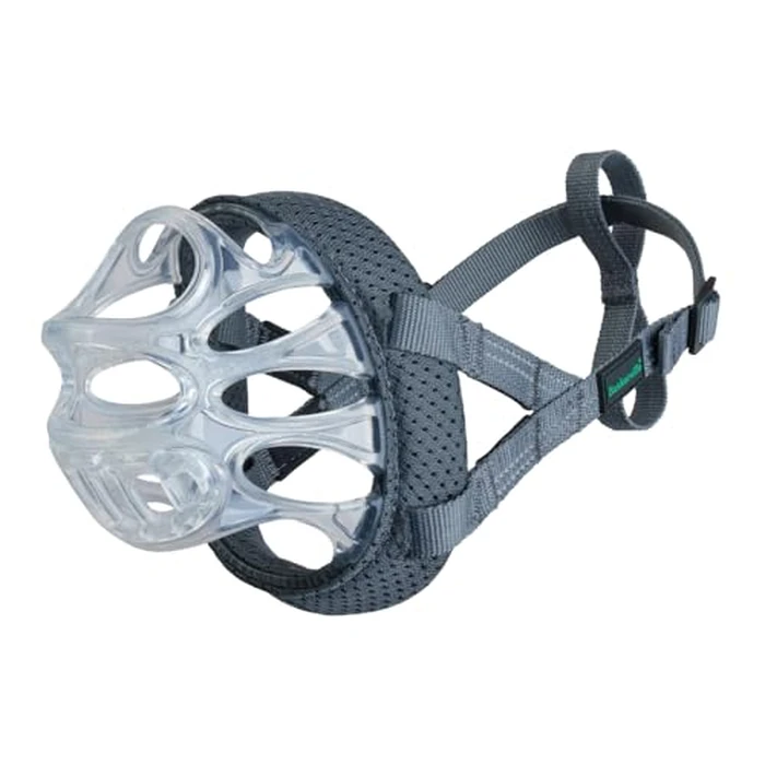 Baskerville INVISA Basket Dog Muzzle - Patented Humane Design with Facial Visibility, Padded Nose Band, Dog can Pant and Drink, Prevents Biting and Scavenging. Muzzle for Medium-Sized Dogs (Size 3) by Baskerville - Image 1