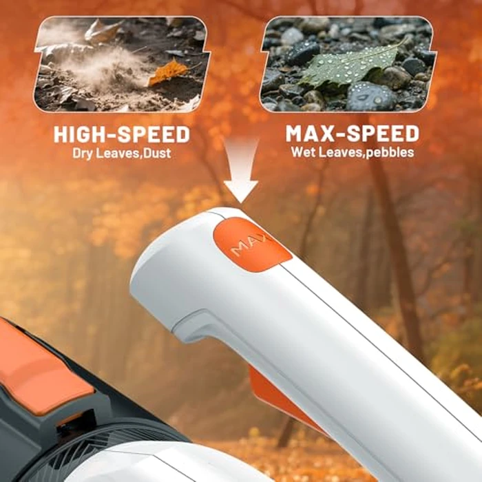Litheli 20V Cordless Leaf Blower Battery Powered Leaf Blower, 2.0 Ah Battery Lightweight 2 Speed Axial Electric Blowers for Lawn Care, Patio, Snow, Dust, Blowing Leaves by LiTHELi - Image 3