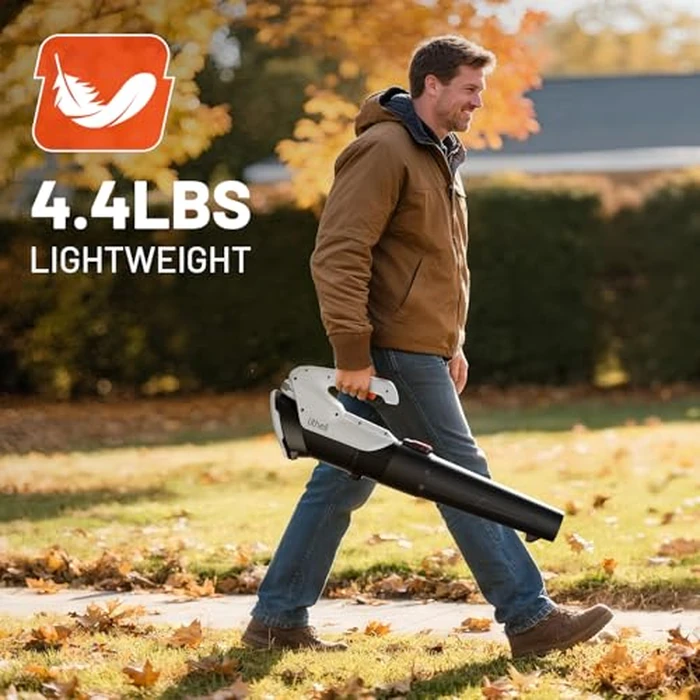 Litheli 20V Cordless Leaf Blower Battery Powered Leaf Blower, 2.0 Ah Battery Lightweight 2 Speed Axial Electric Blowers for Lawn Care, Patio, Snow, Dust, Blowing Leaves by LiTHELi - Image 4