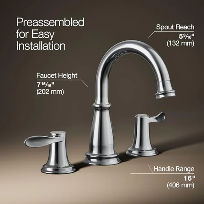 KOHLER K-27380-4-CP Bellera(R) Widespread Bathroom Sink Faucet, 1.2 GPM, Traditional Design, Polished Chrome by Kohler - Image 3
