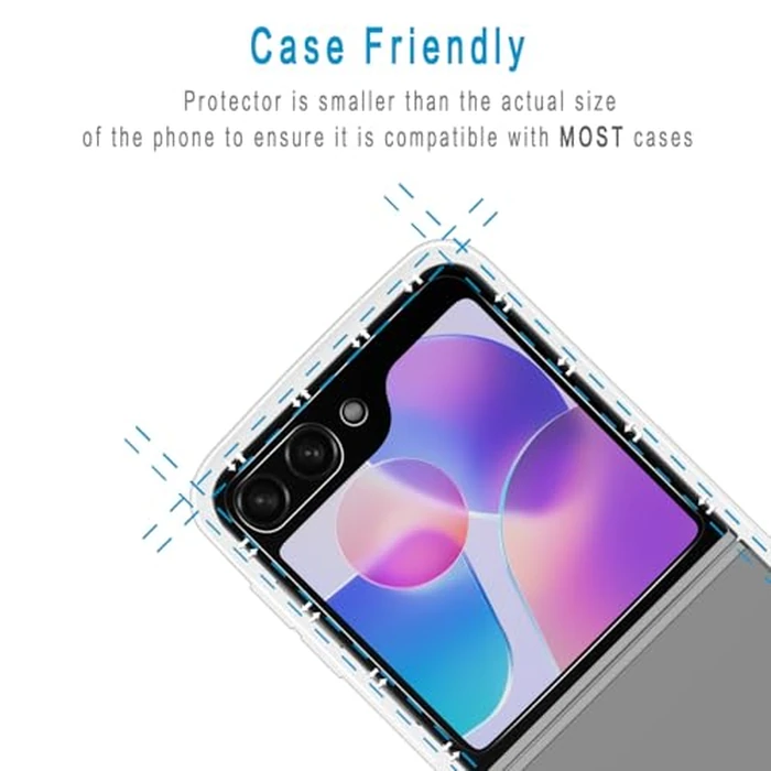 Bencuku 2 Pack Privacy Screen Protector for Samsung Galaxy Z Flip 7 with 2 Pack Camera Lens Protector, Anti Spy Private Tempered Glass, Anti Scratch, Bubble Free by Bencuku - Image 4