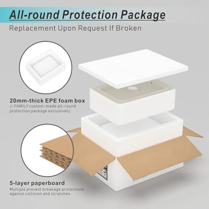 J-FAMILY 14.5'' x 10.6'' Small Vessel Sink Bathroom Above Counter White Porcelain Ceramic Rectangular Sink Bowl Small Vanity Sink Lavatory Wash Hand Basin by J-FAMILY - Image 5