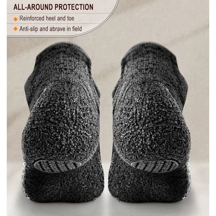 BULLIANT Men Slipper Socks,Grip Socks Hiking Water Shoes Barefoot Shoes for Outdoor Walking Exercises(Gray Heather/Rose Red-13 Women/11 Men) by BULLIANT - Image 6