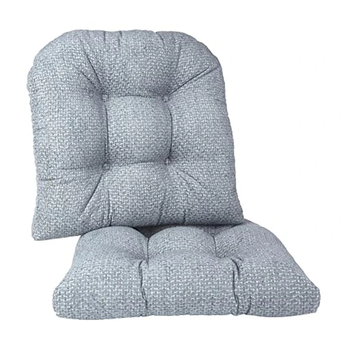 Klear Vu Gripper Overstuffed Universal Non-Slip Dining Chair Cushions for Kitchen Decor or Office Use, U-Shaped Skid-Proof Seat Pad, 17x17 Inches, 2 Count (Pack of 1), Honeycomb Delft Blue by Klear Vu - Used - Very Good condition