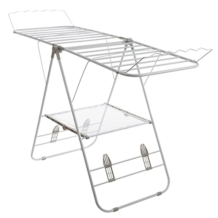 Clothes Drying Rack - Indoor/Outdoor Portable Laundry Rack for Clothing, Towels, Shoes and More - Collapsible Clothes Stand by Everyday Home (White) by Everyday Home - Used - Very Good condition - US$32.43