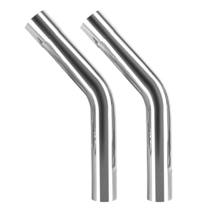 Richeer 45 Degree 2.5 inch O.D. Stainless Steel DIY Custom Exhaust Tubing，45 degrees Mandrel Bend Exhaust Pipe, Polished Surface,Universal Fit (2PC) by Richeer - Used - Like New condition - US$43.31