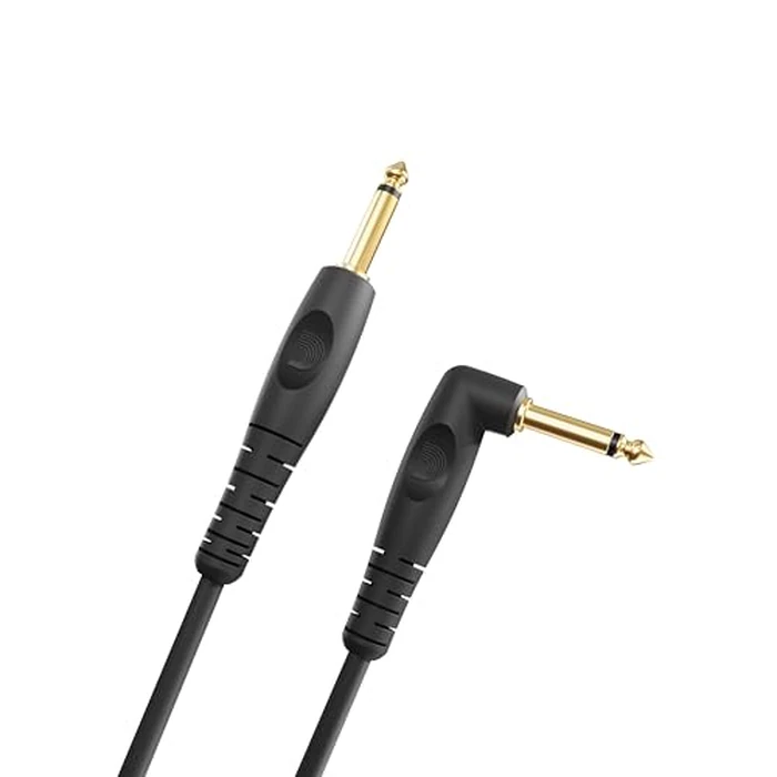 D'Addario Guitar Cable - Guitar Lead - Shielded Ends - 1/4 Inch Male to 1/4 Inch Male - Custom Series - 10 Feet/3.05 Meters - Straight End/Right Angle - 1 Pack by D'Addario - Image 2