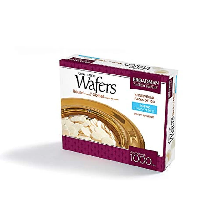 Broadman Church Supplies Communion Wafer, Round with Cross Design, 1,000 Count by BROADMAN CHURCH SUPPLIES - Used - Like New condition