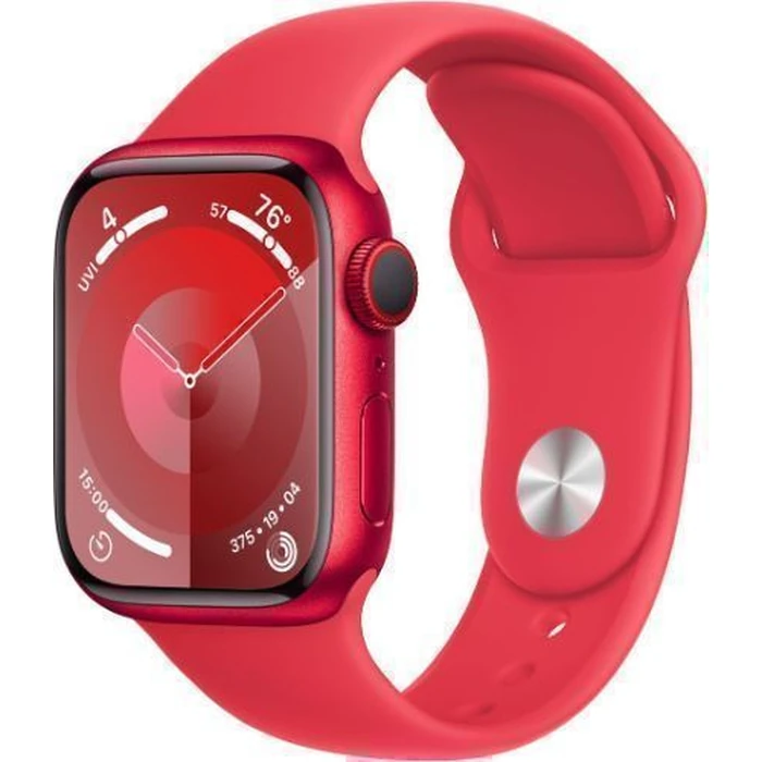 Apple Watch Series 9 (Cellular + GPS) - 64GB - 41mm - Red Aluminum Case with Red Rubber Sport Band - Small/Medium Size by Apple - Image 2