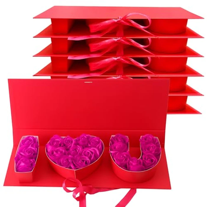 MLOLM 6 Pcs I Love You Flower Box Valentines I Love U Fillable Gift Box Empty I Heart U Cardboard Box For Valentines Mother's Day Wedding Bridal Shower Anniversary Birthday Chocolate Rose Packaging by MLOLM - Used - Very Good condition