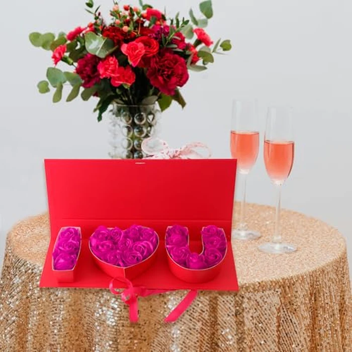 MLOLM 6 Pcs I Love You Flower Box Valentines I Love U Fillable Gift Box Empty I Heart U Cardboard Box For Valentines Mother's Day Wedding Bridal Shower Anniversary Birthday Chocolate Rose Packaging by MLOLM - Image 2