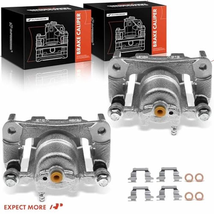A-Premium Disc Brake Caliper Assembly with Bracket Compatible with Select Infiniti Models - G35 2007-2008, G37 2009, Fit the model with 308mm Rear Disc & 320mm Front Disc - Rear Driver and Passenger by A-premium - Image 8