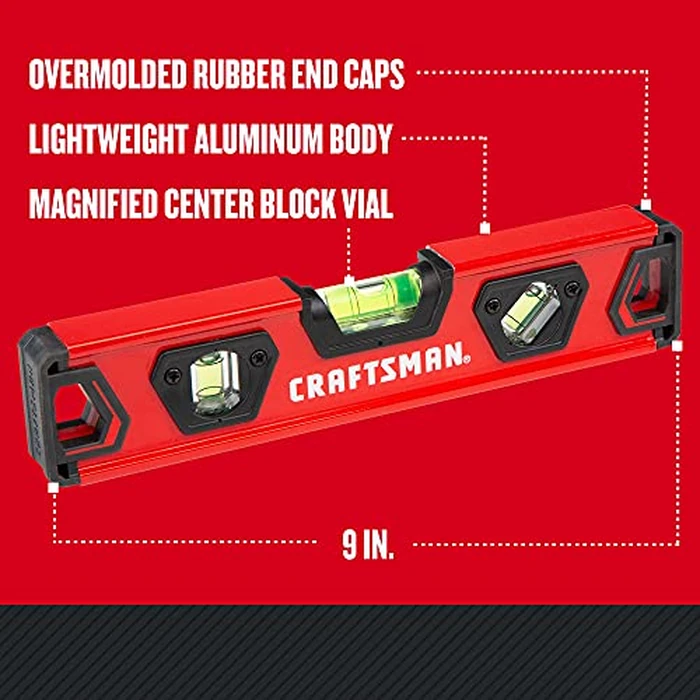 CRAFTSMAN Torpedo Level, 9 Inch, With Shock Absorbing End Caps (CMHT82390) by CRAFTSMAN - Image 2