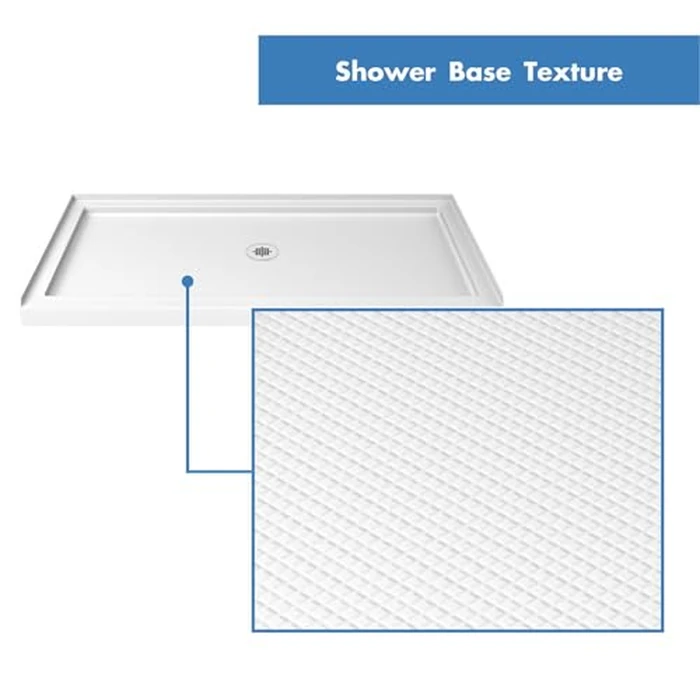 DreamLine SlimLine 34 in. D x 54 in. W x 2 3/4 in. H Center Drain Single Threshold Shower Base in White, DLT-1134540 by DreamLine - Image 4