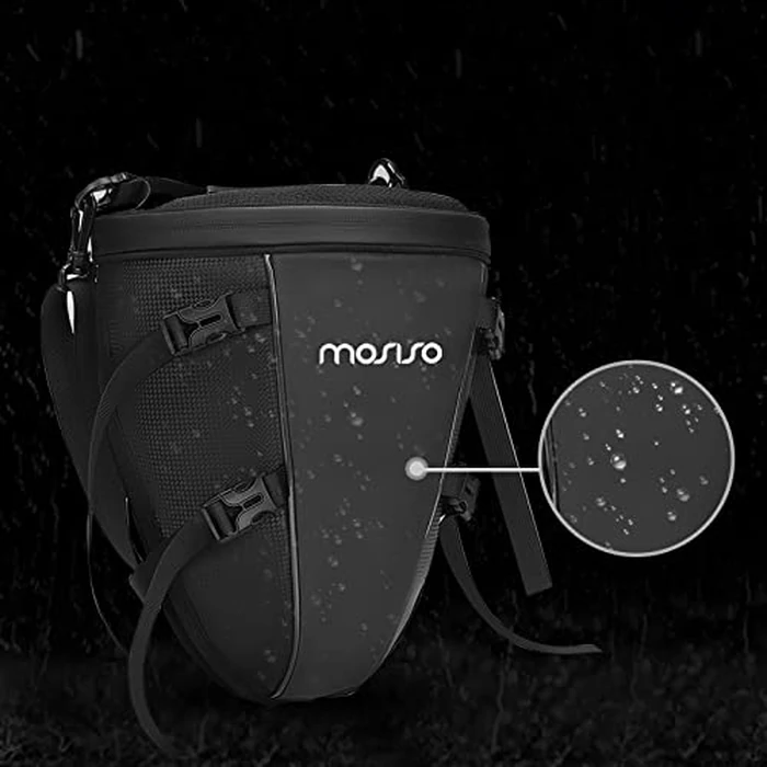 MOSISO Motorcycle Tail Bag Multifunctional Waterproof Polyester Storage Saddle Bag, 10L Outdoor Sports Motorbike Rear Seat Light Tank Handbag Tool Carry Pouch with Shoulder Strap, Black by MOSISO - Image 6