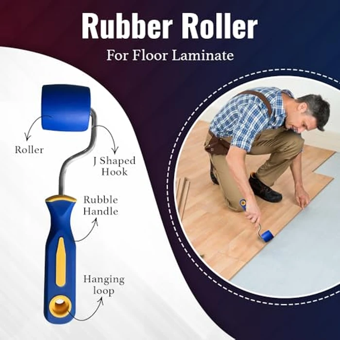 Zimpty ZY364 Long Handle J Roller with Rubber Roller, 1-1/2 Inch by 3 Inch for Veneer Laminating and Floor Laminate Tool by Zimpty - Image 4