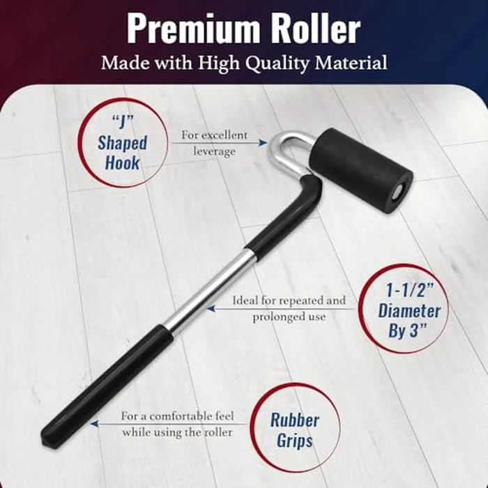 Zimpty ZY364 Long Handle J Roller with Rubber Roller, 1-1/2 Inch by 3 Inch for Veneer Laminating and Floor Laminate Tool by Zimpty - Image 5