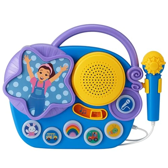 eKids Ms Rachel Karaoke Microphone with Boombox for Fans of Toddler Toys, Kids Karaoke Machine with Built in Music, Great Gifts for Kids by eKids - Used - Acceptable condition