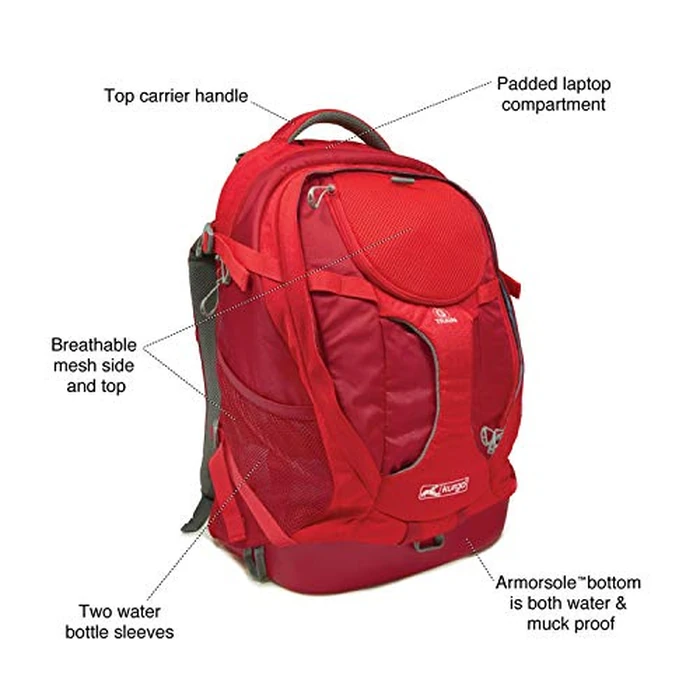 Kurgo Dog Carrier Backpack for Small Pets - Dogs & Cats | TSA Airline Approved | Cat | Hiking or Travel | Waterproof Bottom | G-Train | K9 Ruck Sack | Red,ZCR30-17137 by Kurgo - Image 3