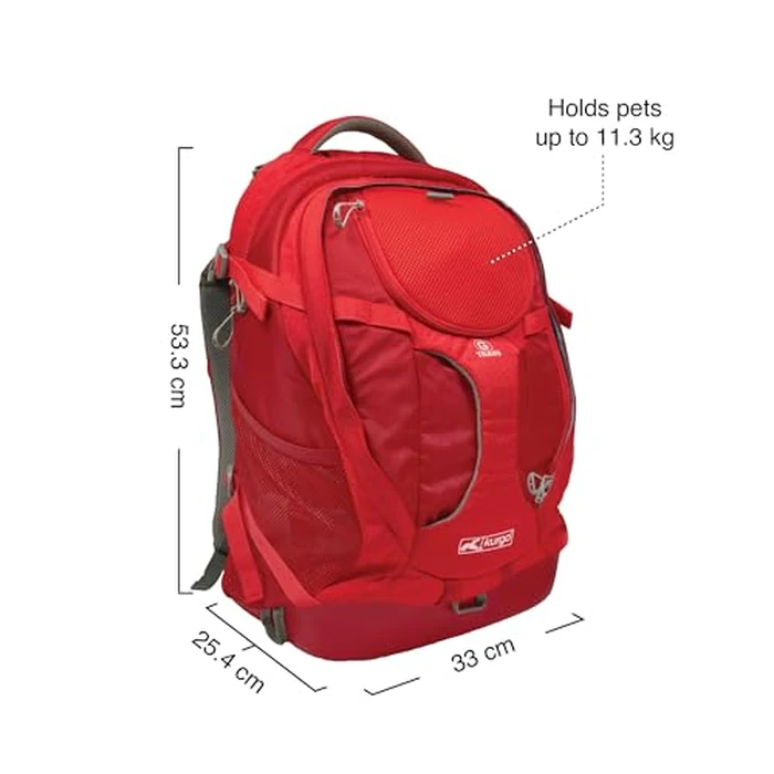 Kurgo Dog Carrier Backpack for Small Pets - Dogs & Cats | TSA Airline Approved | Cat | Hiking or Travel | Waterproof Bottom | G-Train | K9 Ruck Sack | Red,ZCR30-17137 by Kurgo - Image 5