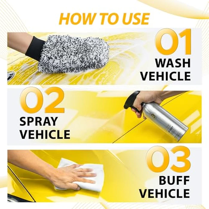 BULLET Q-001 Quick Detailer Spray Wax, Hydrophobic Shine, Ceramic Spray Coating for Durable Protection on Paint, Glass & Wheels, Powerful Water Beading, 16.9 oz Bottle by BULLET - Image 8