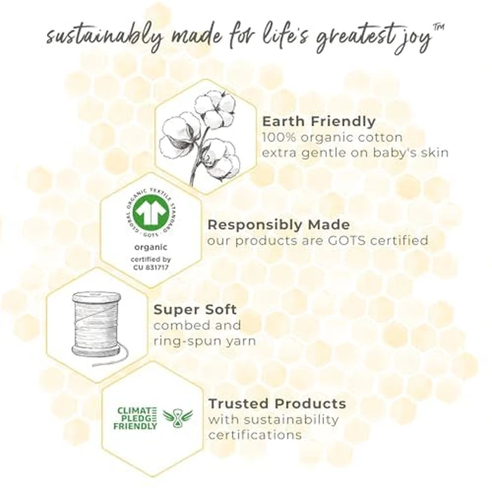 Burts Bees Baby Infant Burp Cloths, 100% Organic Cotton Extra Absorbent Soft Fabric Drool Cloths, 5-Pack Newborn Must-Have Essential Large Burping Cloths, One Size 17 x 11.75 Inches by Burt's Bees Baby - Image 7