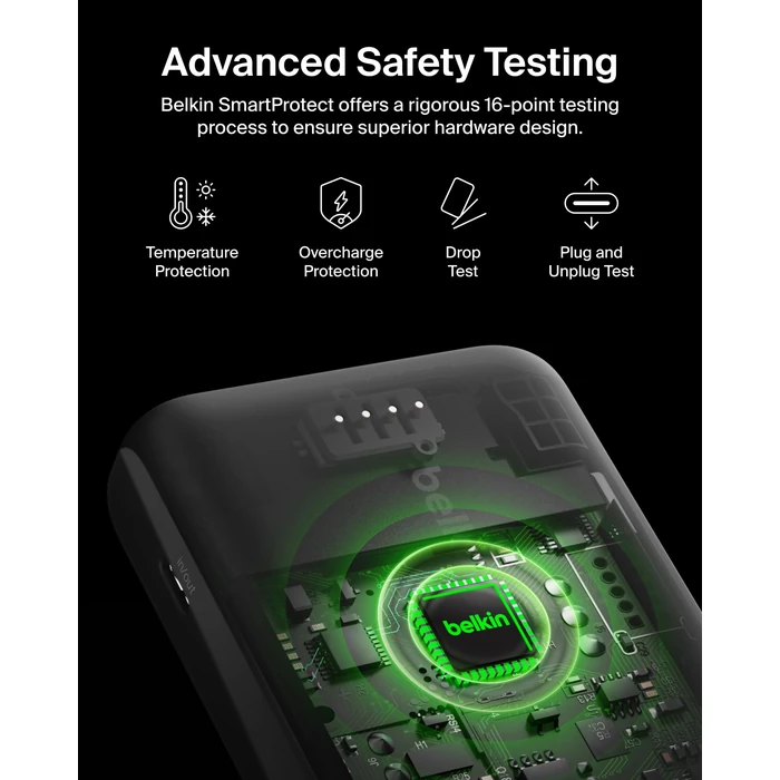 Belkin Portable Charger, Power Bank 10,000mAh w/ Qi2, Portable iPhone Charger - MagSafe Compatible w/Built-in Pop-up Kickstand for iPhone 16, 15, 14, 13, Plus, Pro, Pro Max, and More - White by Belkin - Image 3
