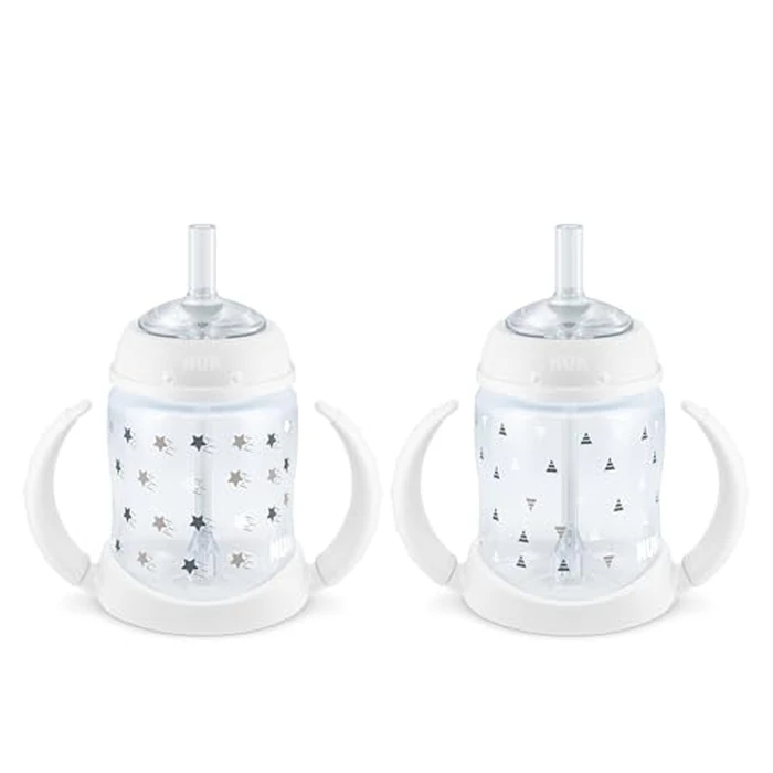 NUK Learner Straw Cup, 5oz, 2-Pack - Toddler Sippy Cup with Soft Straw for Easy Drinking, Suitable for Ages 6 Months and Up, Timeless Collection by NUK - Used - Very Good condition