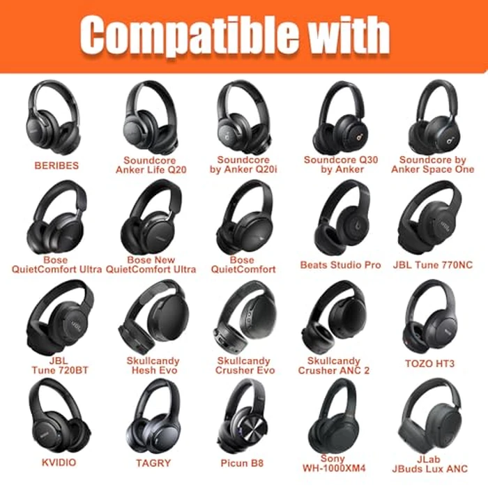 LTGEM Headphone Case Compatible with BERIBES/TOZO/KVIDIO/Beats/Soundcore Anker/JBL Noise Cancelling Over-Ear Headphones, Light Purple by L LTGEM - Image 2