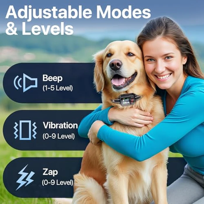GPS Wireless Dog Fence System,Invisible Electric Fence for Dogs,Adjustable Range 49-6561ft,3 Training Mode,Magnetic Charging,Waterproof,Pet Containment System for Outdoor Use (Matte) by PRTRFLC - Image 4