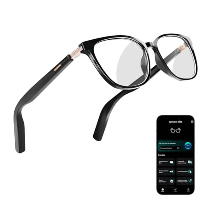 KWENRUN AI Smart Glasses for Men & Women - Powered by ChatGPT, Real-Time Translation, Bluetooth Glasses with Photochromic Lens, Music & Hands-Free Calling, UV & Blue Light Protection, Thin Temples by KWENRUN - Used - Like New condition - US$30.77
