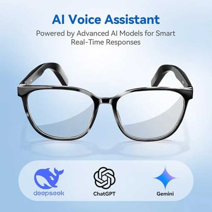 KWENRUN AI Smart Glasses for Men & Women - Powered by ChatGPT, Real-Time Translation, Bluetooth Glasses with Photochromic Lens, Music & Hands-Free Calling, UV & Blue Light Protection, Thin Temples by KWENRUN - Image 2