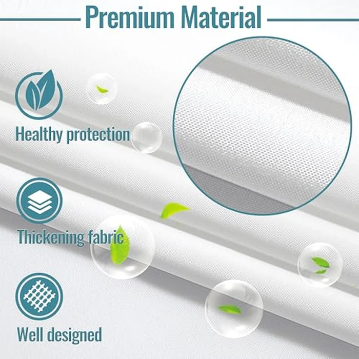 1 Pack Hotel Fabric Snap in Shower Curtain Liner Replacement Removable Water Repellent Liner for Bathroom Shower Curtain Liner 35W X 54H(35Wx54H (for 36(W) x74(H) Shower Curtain)) by Conbo Mio - Image 4