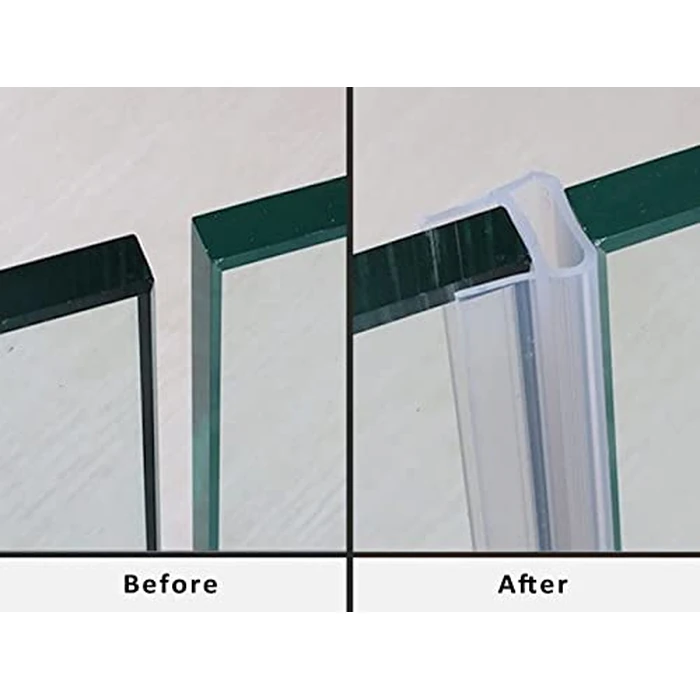 Qiveno Shower Door Seal Strip, 78.7" Soft Frameless Glass Shower Door Sweep Side Seal to Stop Shower Leaks U Type,Fit for 10mm (3/8”) Glass Door Translucent by Qiveno - Image 4