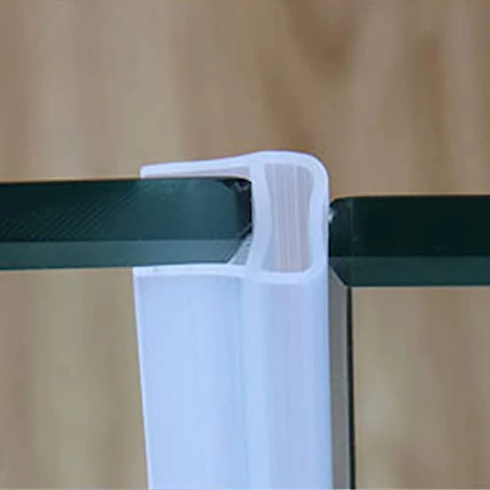 Qiveno Shower Door Seal Strip, 78.7" Soft Frameless Glass Shower Door Sweep Side Seal to Stop Shower Leaks U Type,Fit for 10mm (3/8”) Glass Door Translucent by Qiveno - Image 5