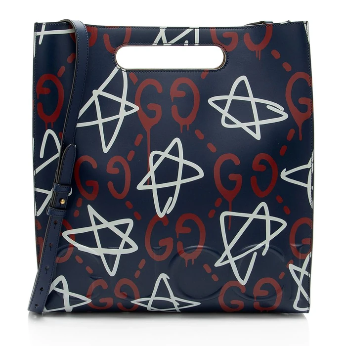 Gucci Leather Ghost Medium Tote - Leather - Red/White/Blue by Gucci - Refurbished - Excellent condition