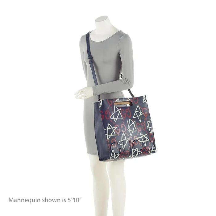 Gucci Leather Ghost Medium Tote - Leather - Red/White/Blue by Gucci - Image 5